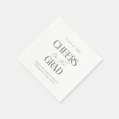 Black White Gepersonaliseerde Cheers Afstudeerder Servet (Hoek)