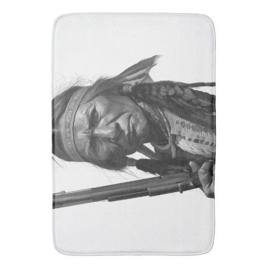 Black & White Geronimo Badmat (Voorkant Verticaal)