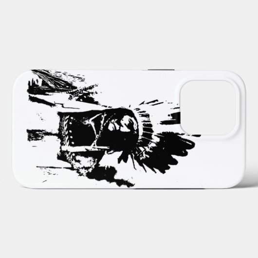 Black & White Geronimo Case-Mate iPhone Case (Achterkant (horizontaal))