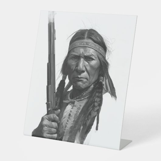 Black & White Geronimo Reclamebord Met Voetstuk (Voorkant)