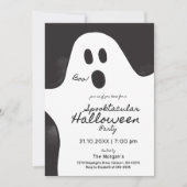 Black & White Ghost Spooktacular Halloween Party Kaart (Voorkant)