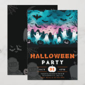 Black & White Ghosts begraafplaats Creepy Sky Hall Kaart (Voorkant / Achterkant)