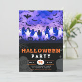 Black & White Ghosts begraafplaats Creepy Sky Hall Kaart (Staand voorkant)