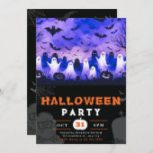 Black & White Ghosts begraafplaats Creepy Sky Hall Kaart (Voorkant / Achterkant)