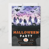 Black & White Ghosts begraafplaats Creepy Sky Hall Kaart (Voorkant)