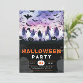 Black & White Ghosts begraafplaats Creepy Sky Hall Kaart (Staand voorkant)