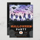 Black & White Ghosts begraafplaats Creepy Sky Hall Kaart (Voorkant / Achterkant)