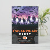 Black & White Ghosts begraafplaats Creepy Sky Hall Kaart (Staand voorkant)