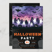 Black & White Ghosts begraafplaats Creepy Sky Hall Kaart (Voorkant / Achterkant)