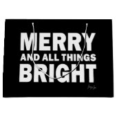 Black & White Gift Bag | Merry & All Things Bright Groot Cadeauzakje (Voorkant)