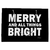 Black & White Gift Bag | Merry & All Things Bright Groot Cadeauzakje (Achterkant)