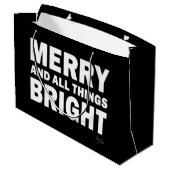 Black & White Gift Bag | Merry & All Things Bright Groot Cadeauzakje (Achterkant Gekanteld)