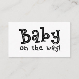 Black & White Gift Registry Kaart, Baby onderweg! Informatiekaartje