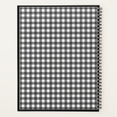 Black White Gingham Aangepaste Script Naam Foto Planner (Achterkant)