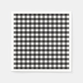 Black White Gingham Check Patroon Servetten (Voorkant)