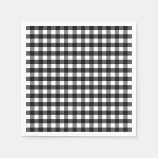 Black White Gingham Check Patroon Servetten