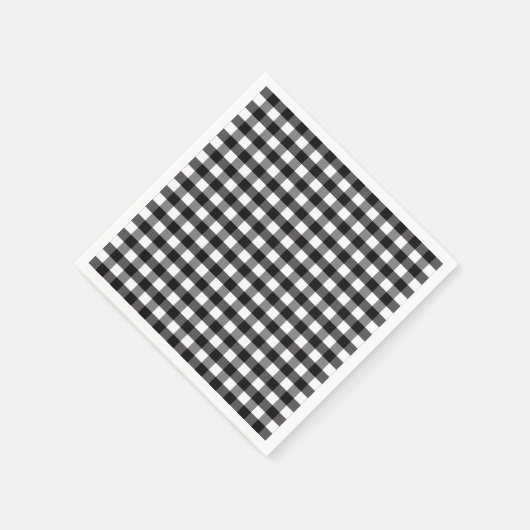 Black White Gingham Check Patroon Servetten (Hoek)