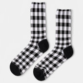 Black White Gingham Check Patroon Sokken (Links)