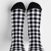 Black White Gingham Check Patroon Sokken (Top)
