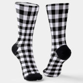 Black White Gingham Check Patroon Sokken (Gebogen)