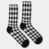 Black White Gingham Check Patroon Sokken (Rechts)