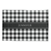Black & White Gingham Farmhouse Pattern Name Pil Kussensloop (Achterkant)
