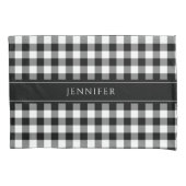 Black & White Gingham Farmhouse Pattern Name Pil Kussensloop (Voorkant)