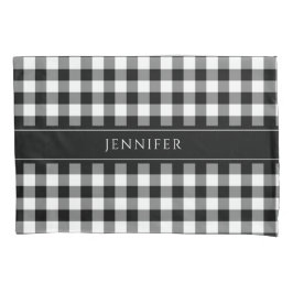 Black & White Gingham Farmhouse Pattern Name Pil Kussensloop