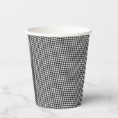 Black-White Gingham-PAPER PARTY CUPS Papieren Bekers (Voorkant)