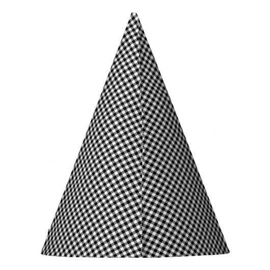 Black-White Gingham-PAPER PARTY-PETTEN Feesthoedjes (Achterkant)