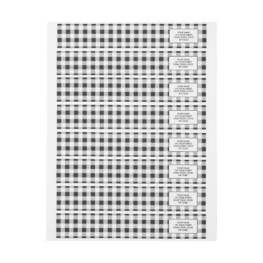 Black White Gingham Pattern (Vel)