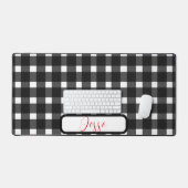 Black White Gingham Pattern Bureaumat (Keyboard & Muis)