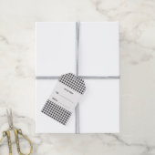 Black White Gingham Pattern Cadeaulabel (Met Touw)