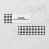 Black White Gingham Pattern Mini Visitekaartje (Voorkant / Achterkant)