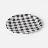 Black & White Gingham Pattern, Picnic, BBQ Papieren Bordje (Gekanteld)