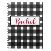 Black White Gingham Persoonlijk Notitieboek (Voorkant)