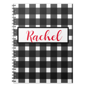 Black White Gingham Persoonlijk Notitieboek