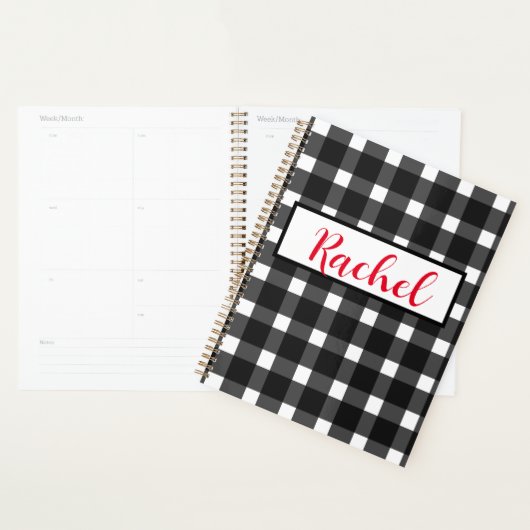 Black White Gingham Persoonlijk Planner (Display)