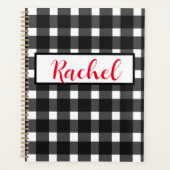 Black White Gingham Persoonlijk Planner (Voorkant)