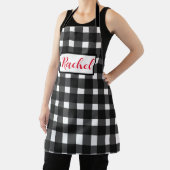 Black White Gingham Persoonlijk Schort (Insitu)