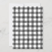 Black White Gingham Plaid Baby Q Baby shower Kaart (Achterkant)