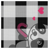 Black White Gingham Stof (Close Up)