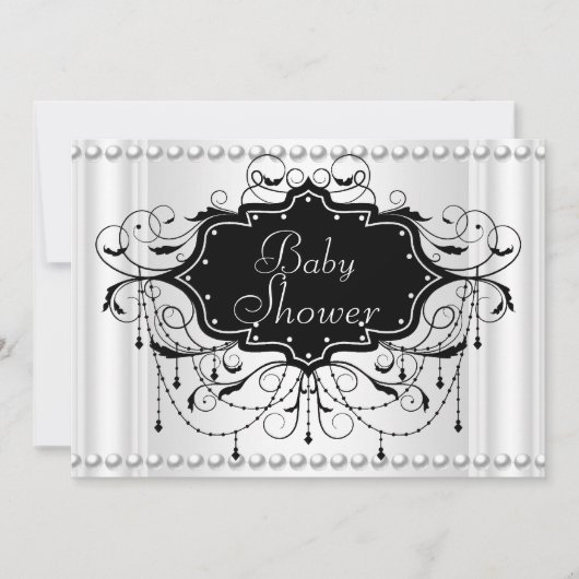Black White Girl of Boy Baby shower Baby Kaart (Voorkant)