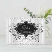 Black White Girl of Boy Baby shower Baby Kaart (Staand voorkant)