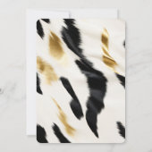 Black White Glam Gold Koeienhuid Westerne Verjaard Kaart (Achterkant)