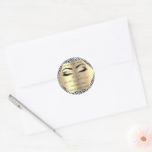 Black White Glitter Champaigne Gold met liefde Ronde Sticker (Envelop)