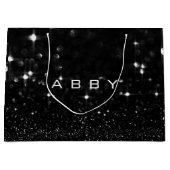 Black White Glitter Favor Gift Abby Spark Groot Cadeauzakje (Voorkant)