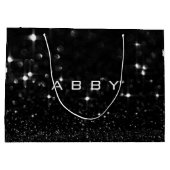 Black White Glitter Favor Gift Abby Spark Groot Cadeauzakje (Achterkant)