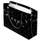 Black White Glitter Favor Gift Abby Spark Groot Cadeauzakje (Achterkant Gekanteld)