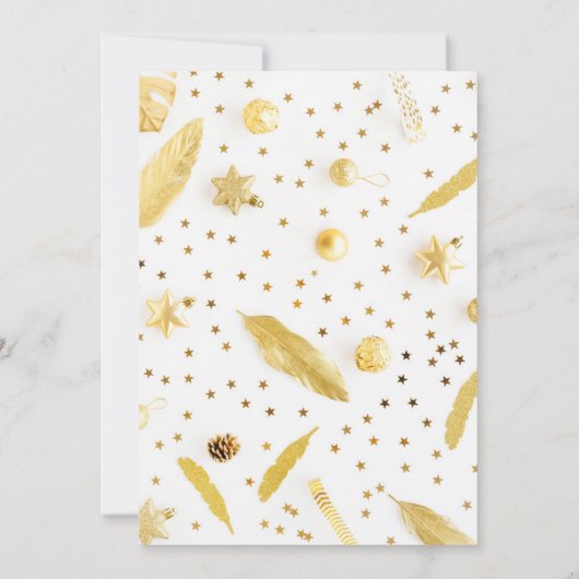 Black White Gold Baubles Annual Holidparty Kaart (Achterkant)